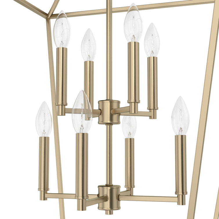 Large Alturas Gold Glass Lantern Pendant Light with LED