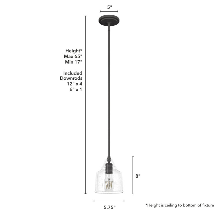 Noble Bronze Mini Pendant with Seeded Glass Shade