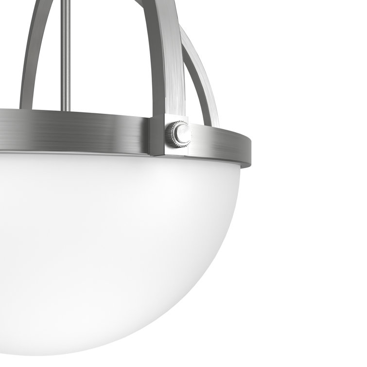 Wedgefield 16'' Brushed Nickel Globe Pendant with LED and Glass