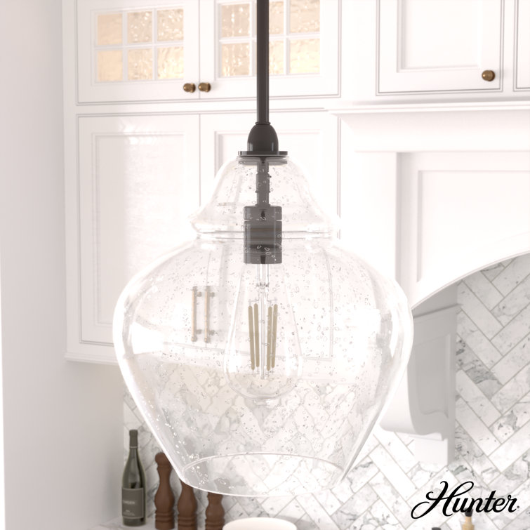 Noble Bronze Mini Pendant with Clear Glass Shade