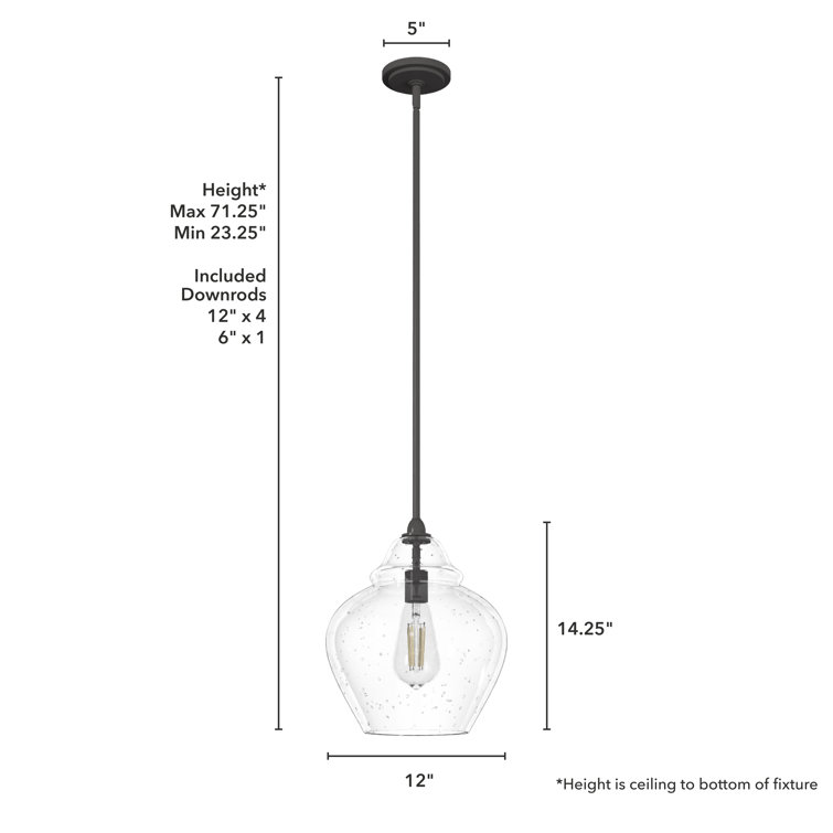 Noble Bronze Mini Pendant with Clear Glass Shade