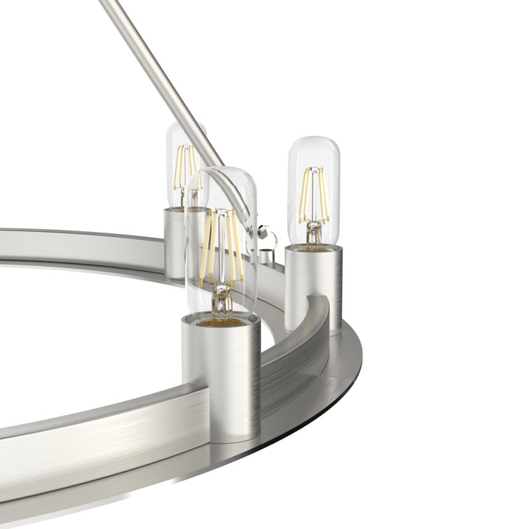 Brushed Nickel 30-Inch 9-Light Drum Chandelier