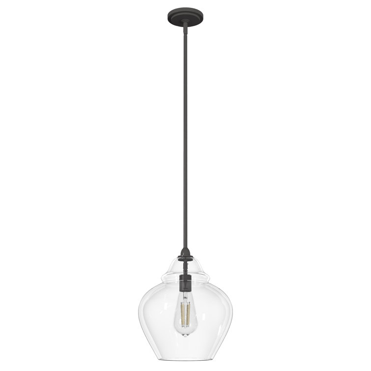 Noble Bronze Mini Pendant with Clear Glass Shade