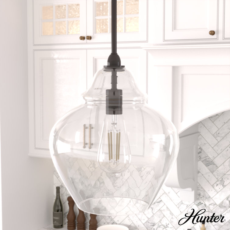 Noble Bronze Mini Pendant with Clear Glass Shade