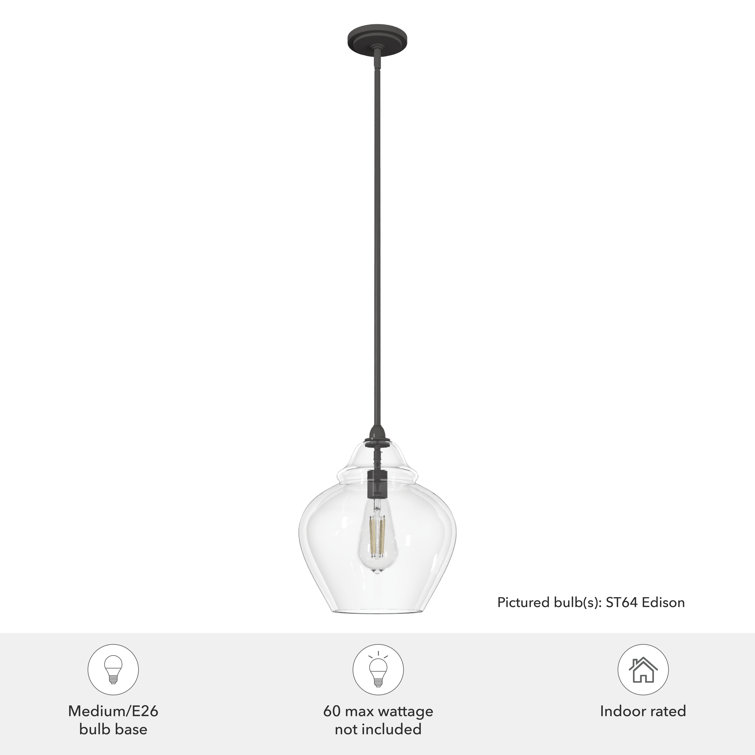 Noble Bronze Mini Pendant with Clear Glass Shade
