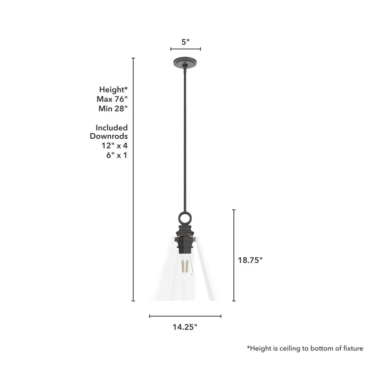 Noble Bronze Art-Deco 14'' Glass Pendant with LED Compatibility