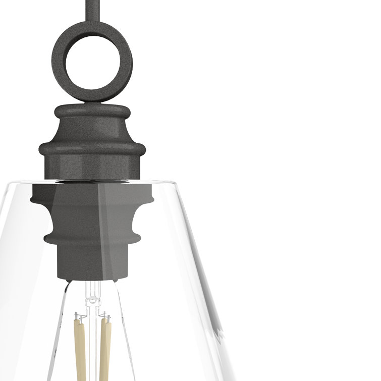 Noble Bronze Art-Deco 14'' Glass Pendant with LED Compatibility