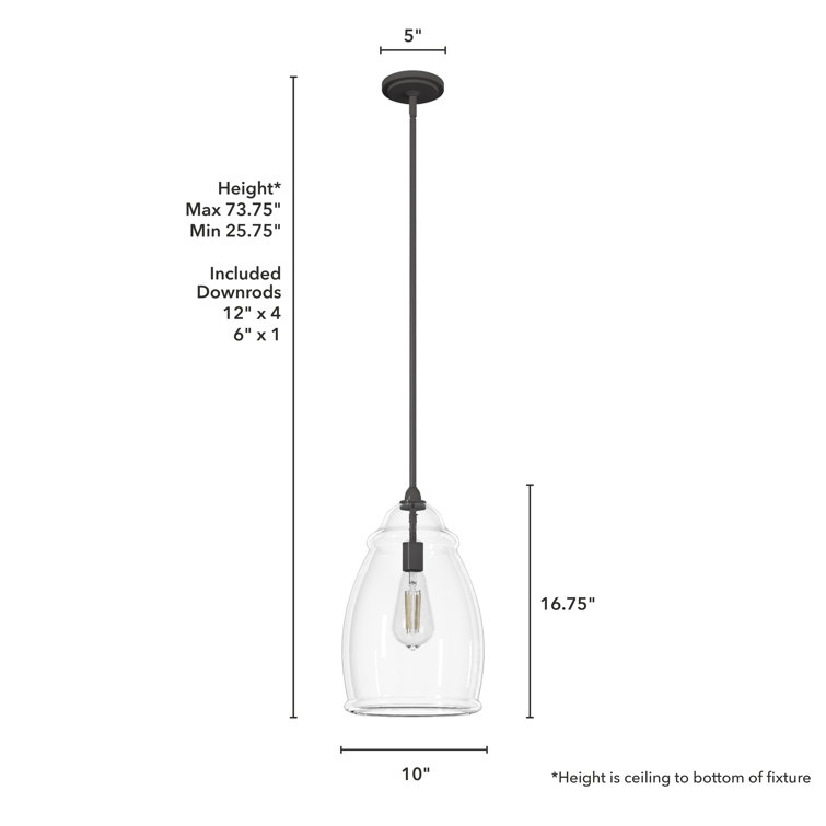 Medium Noble Bronze Pendant with Seeded Glass Shade