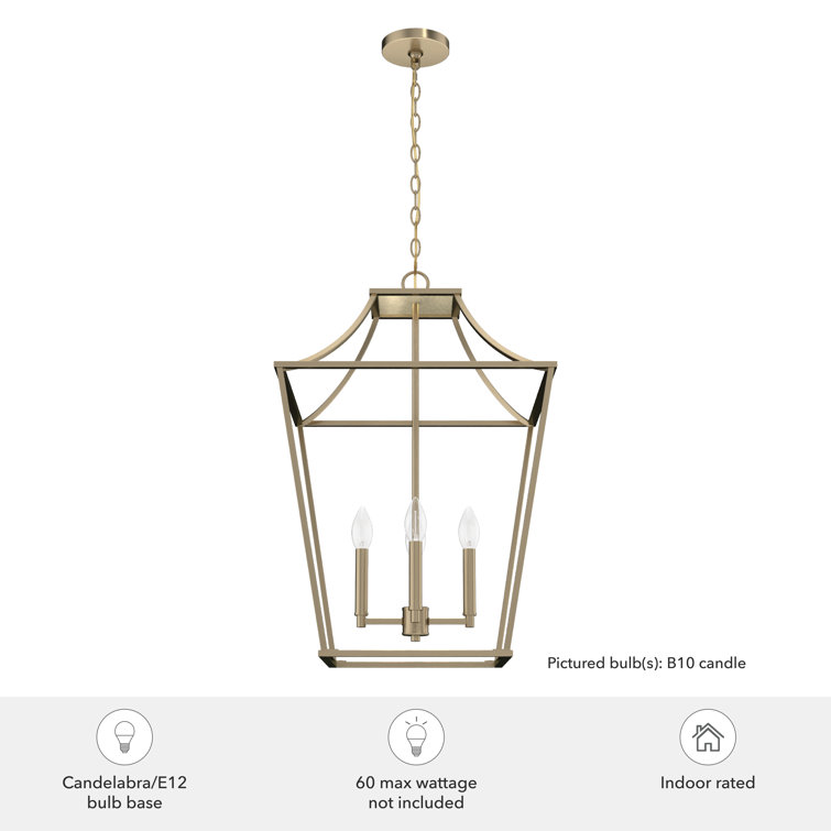 Alturas Gold 4-Light Lantern Pendant with LED