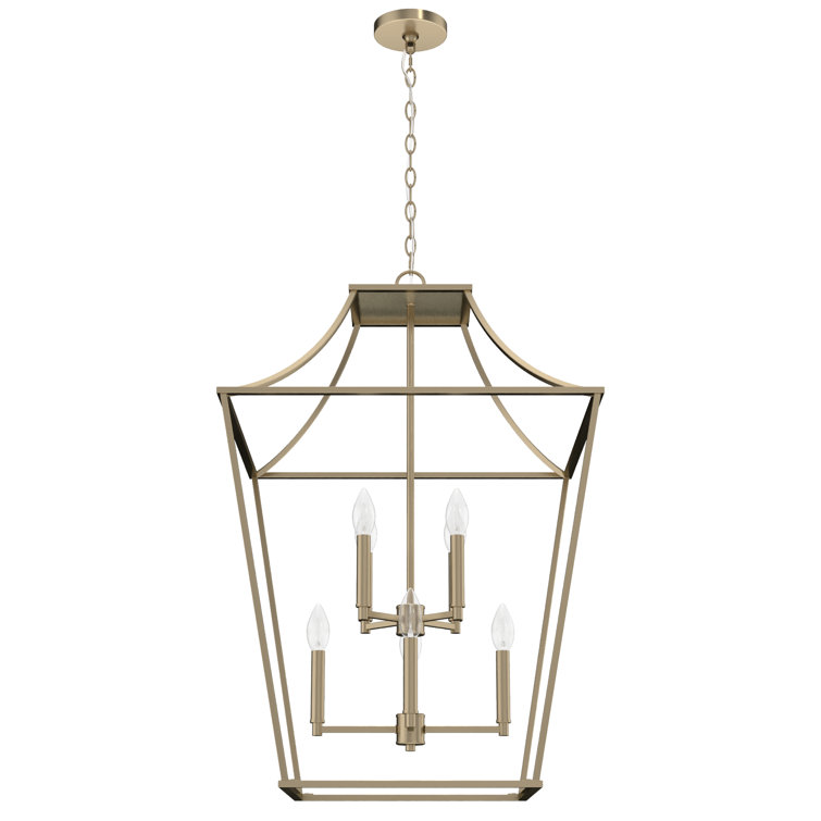 Large Alturas Gold Glass Lantern Pendant Light with LED