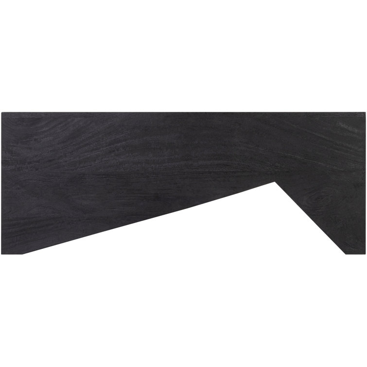 Black Acacia Rectangular Abstract Coffee Table