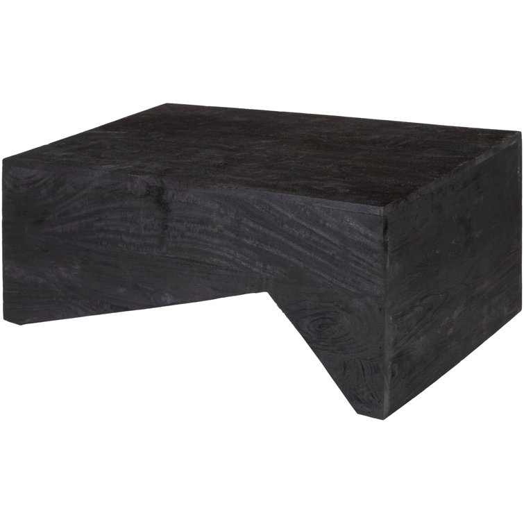 Black Acacia Rectangular Abstract Coffee Table