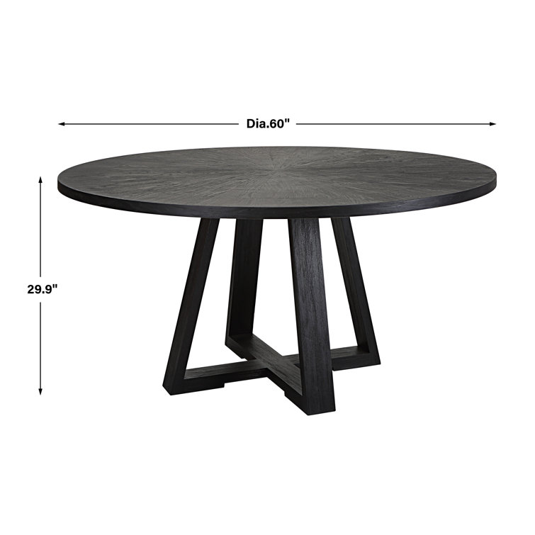 Evalee 60'' Round Black Oak Dining Table