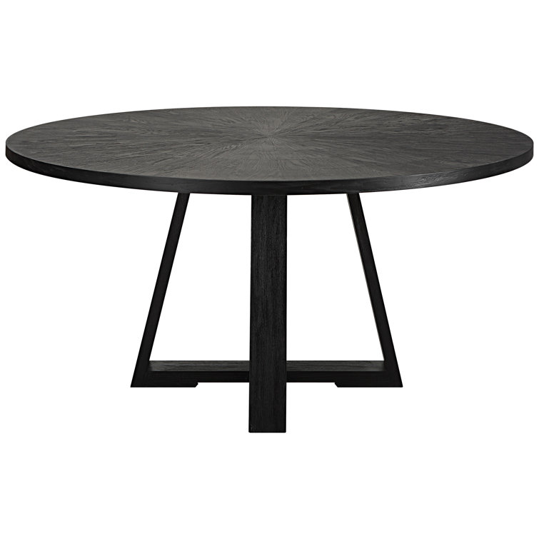 Evalee 60'' Round Black Oak Dining Table