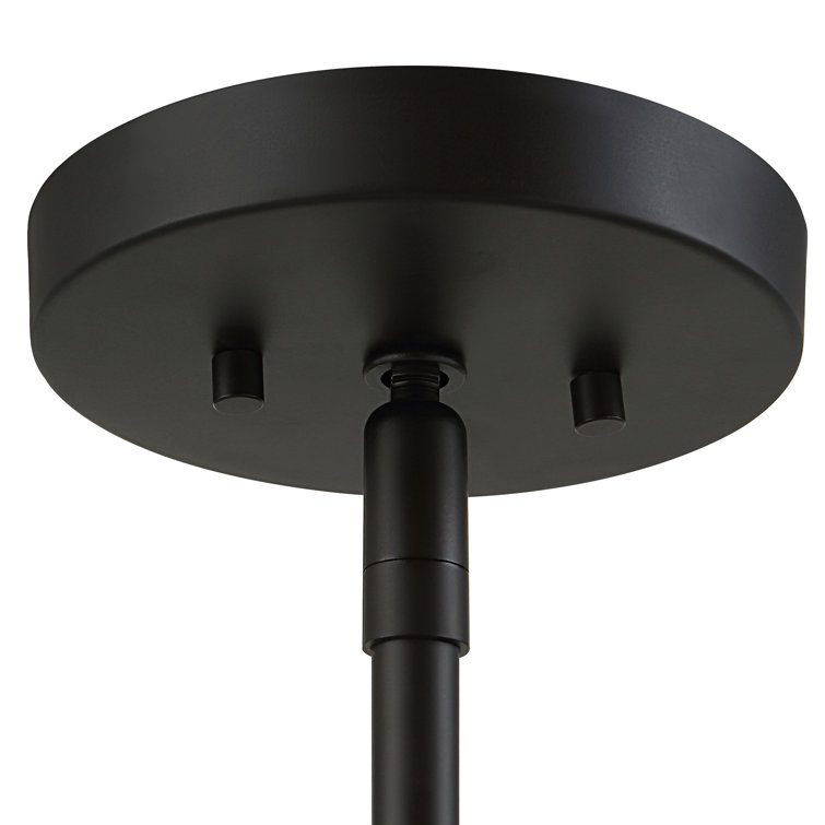 Black and Clear Glass Single Pendant Light with Adjustable Rod