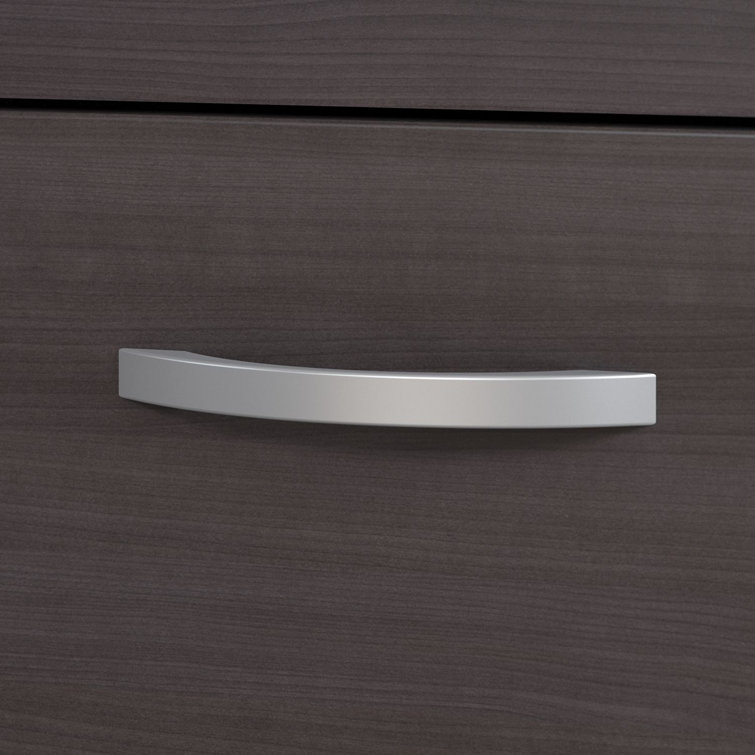 Storm Gray U-Shaped Executive Desk with Filing Cabinet