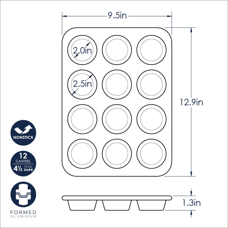 Nordic Ware Nonstick Round Aluminum 12-Cup Muffin Pan