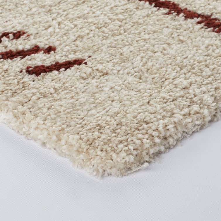 Kids' Geometric Shag Rust & White 5'3" x 7' Area Rug
