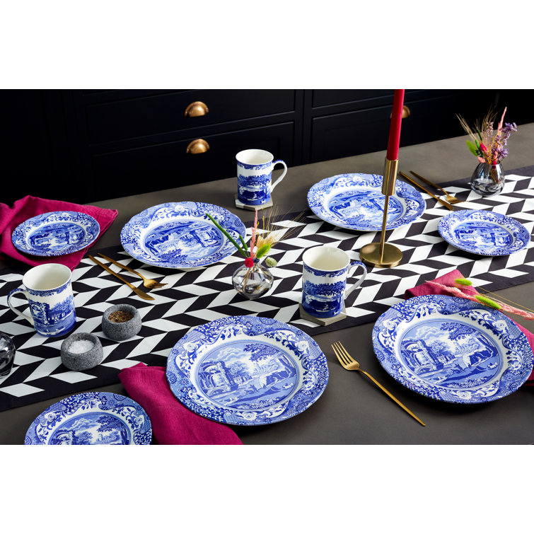 Blue and White Porcelain 12-Piece Dinnerware Set