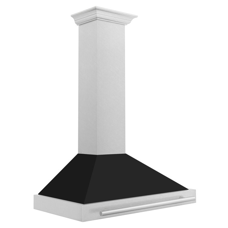 ZLINE 36" Black Matte and Stainless Steel Convertible Range Hood