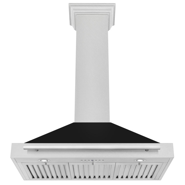 ZLINE 36" Black Matte and Stainless Steel Convertible Range Hood