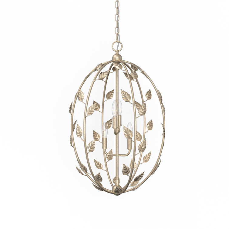 Avon Elegance 18" Champagne Silver Leaf Cage Chandelier