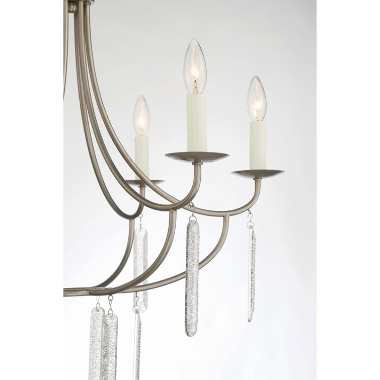 Arwen Silver 26" Classic Crystal Candle Chandelier