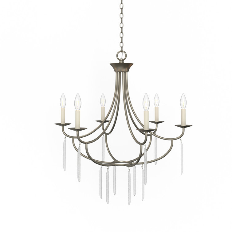 Arwen Silver 26" Classic Crystal Candle Chandelier