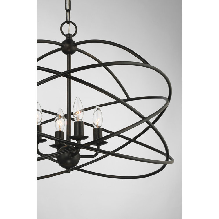 Anson 24" Bronze Iron Geometric Statement Chandelier