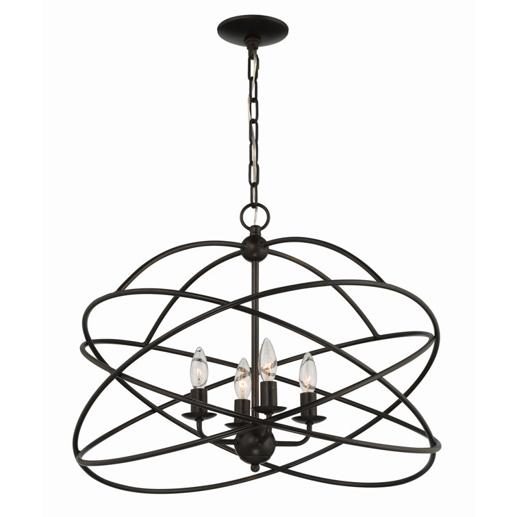 Anson 24" Bronze Iron Geometric Statement Chandelier