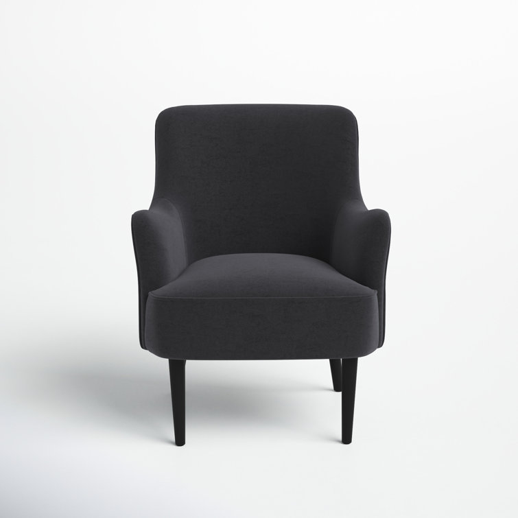 Arlyss Black Velvet Mid-Century Modern Accent Chair