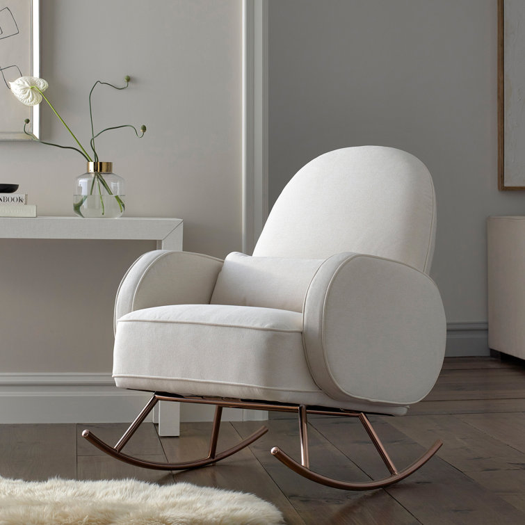 Compass 36'' Black Velvet Rocker with Rose Gold Legs