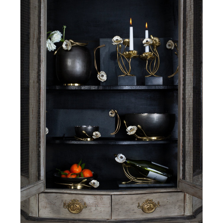 Black Marble Rectangular Cheese Board Set with Gold Embellishments