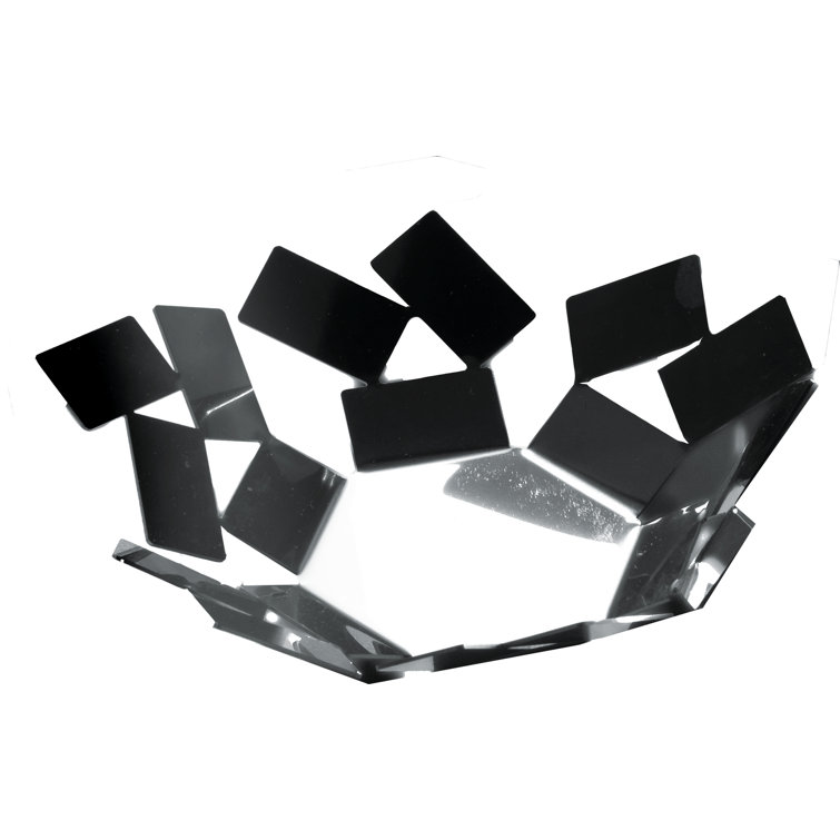 Geometric Splinter Black Rectangular Basket