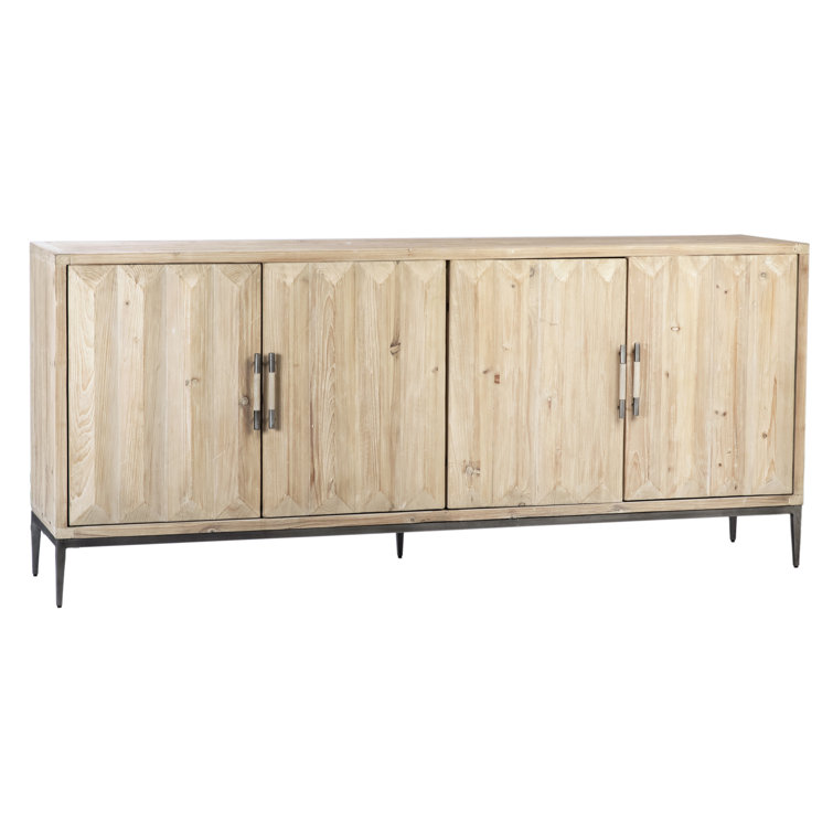 Moura 84'' Light Brown Reclaimed Pine Sideboard with Steel Base