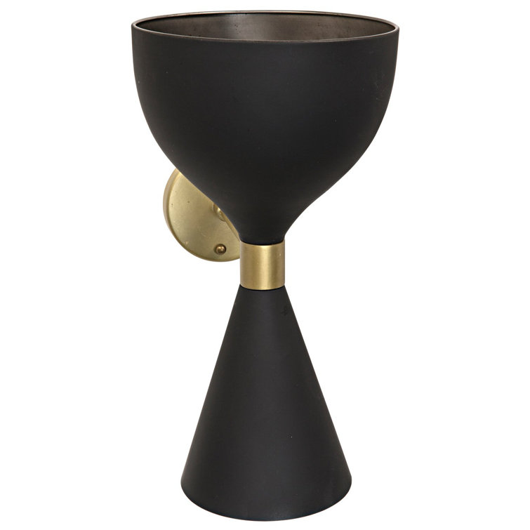 Aegeon Dimmable 2-Light Black Steel Sconce