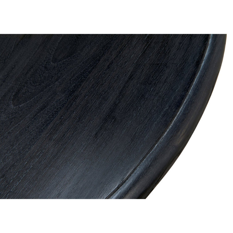 Charcoal Black Round Wood End Table