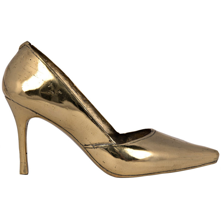 Noir Modern Brass Heel Statue 6" Decorative Sculpture