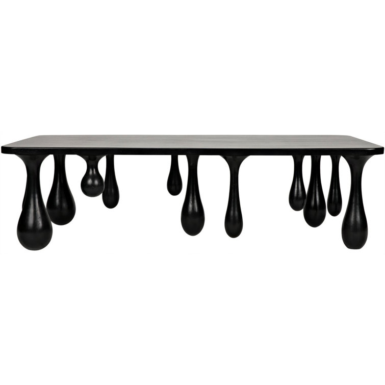 Noir Hand-Rubbed Black Drop Coffee Table, 33x64 in