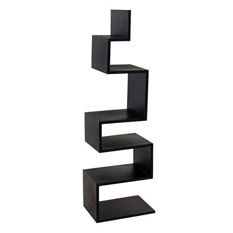 Laszlo Black Geometric Wood Bookcase