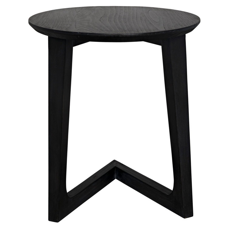 Cantilever Charcoal Black 17.5" Round Solid Wood End Table