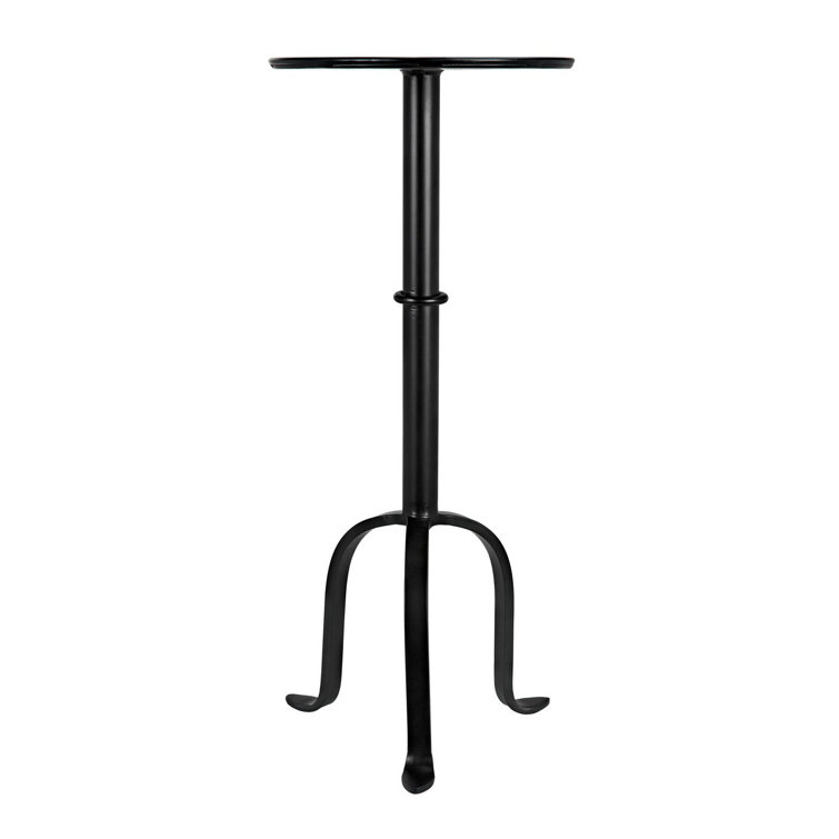 Victorian Inspired Round Black Metal & Glass Side Table