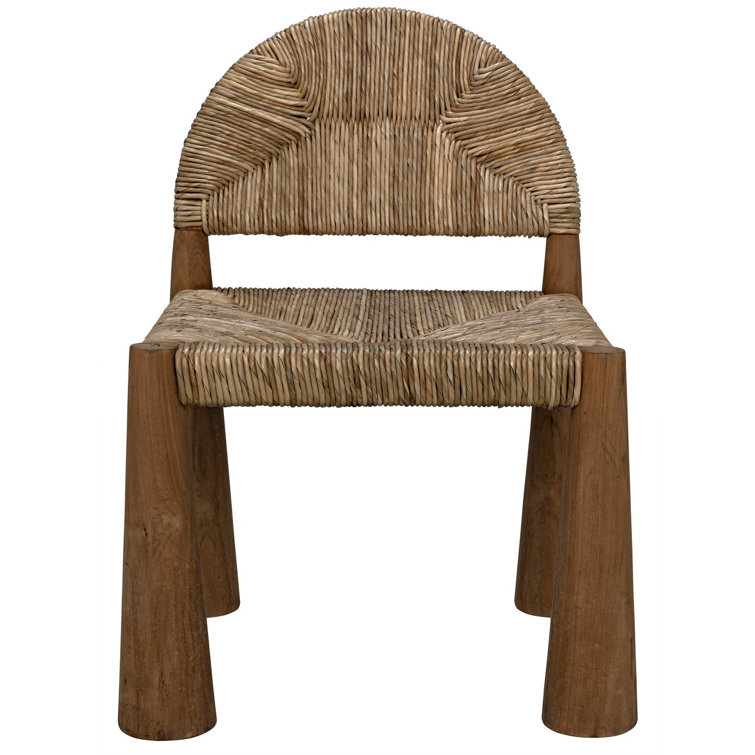 Teak and Seagrass Sculptural Accent Chair