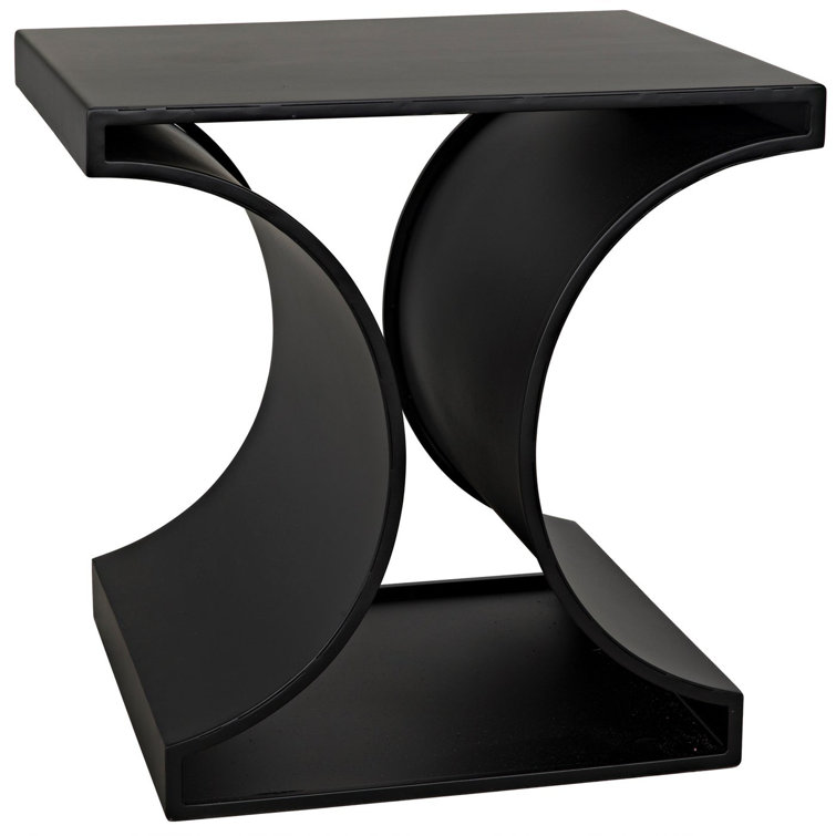 Alec Geometric Black Metal Industrial Side Table
