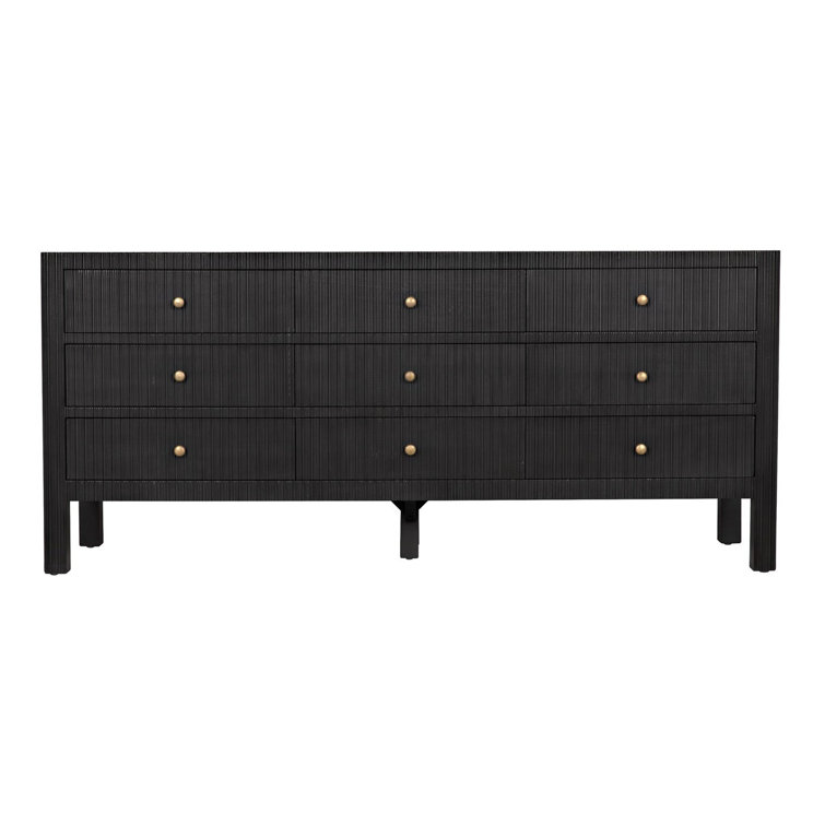 Conrad Mid-Century 9-Drawer Mahogany Dresser in Dark Brown