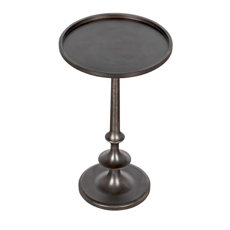 Elegant Round Metal and Glass 12" Accent Table