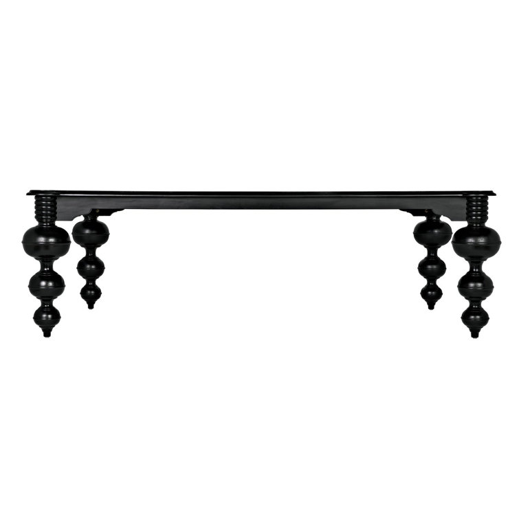 Claudio 54" Black Solid Wood Mid-Century Modern Dining Table