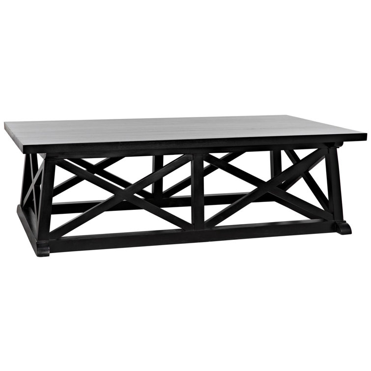 Sutton 60'' Rectangular Hand Rubbed Black Wood Coffee Table