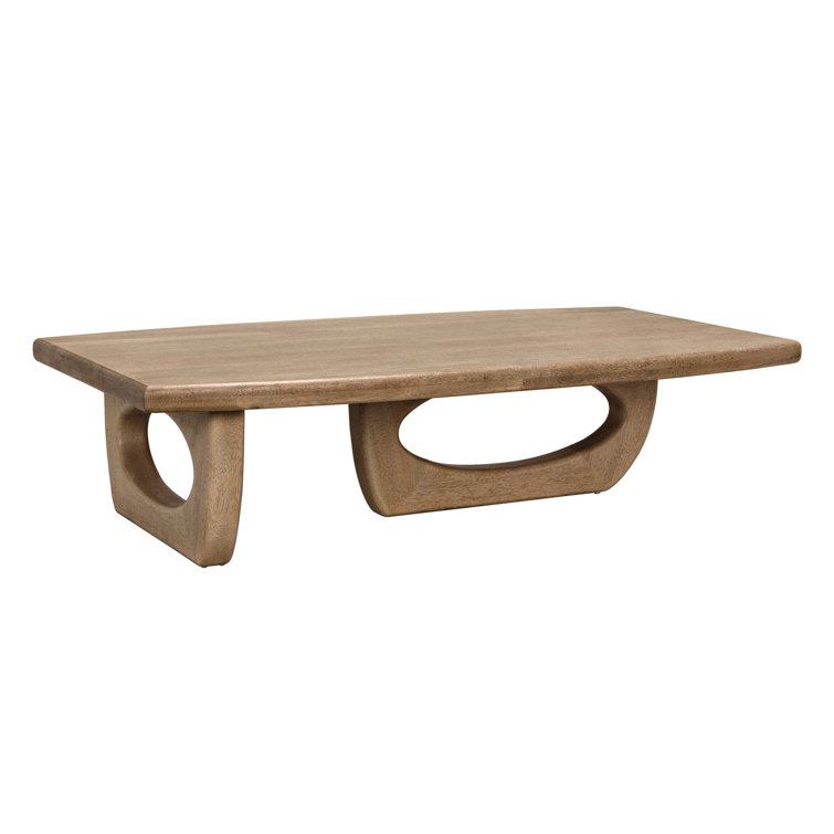 Retro Bleached Walnut Rectangular Coffee Table, 72"