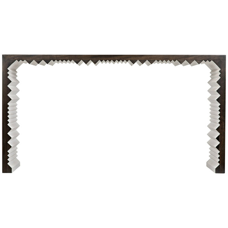 Nelson 60'' Ebony Walnut and White Carved Detail Console Table